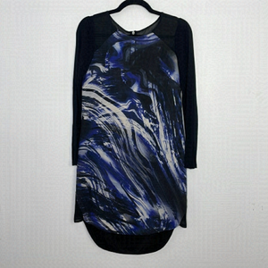 Karen Millen silk abstract marble high low dress
